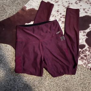 PINK maroon leggings with side designs